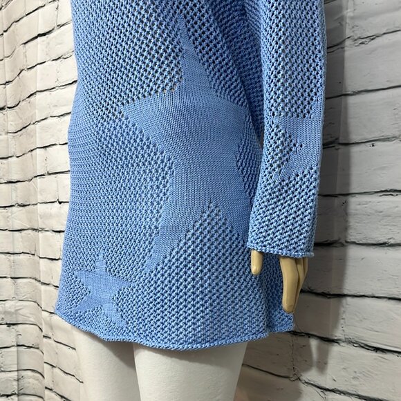 NWT Cotton Country Sweater Womens Medium Rolled Neck Open Knit Relaxed - Picture 5 of 9